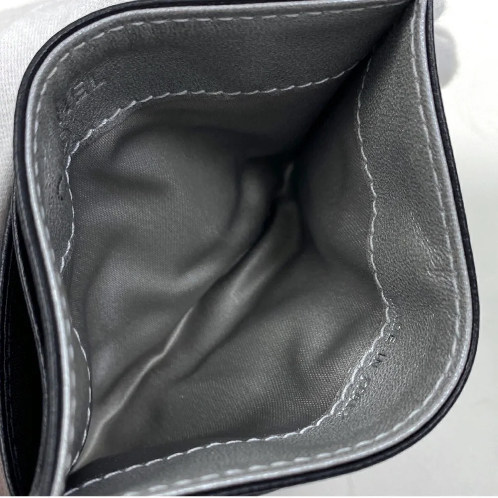 Chanel Black Leather Camellia Card Wallet